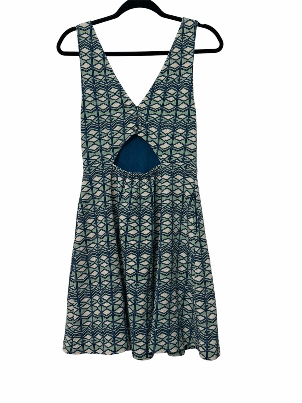 Maeve Geometric Cutout Fit & Flare Dress Size 10 coastal, flare fit , summertime - Picture 3 of 9